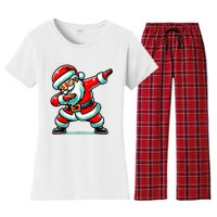 Christmas Santa Dabbing Santa Xmas Funny Women's Flannel Pajama Set