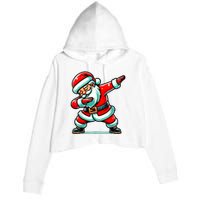 Christmas Santa Dabbing Santa Xmas Funny Crop Fleece Hoodie