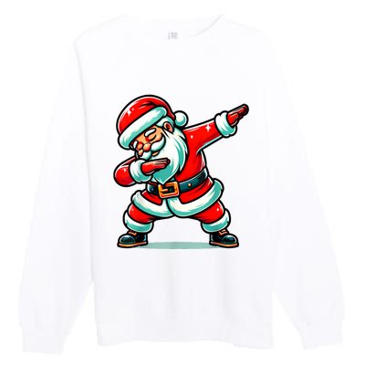 Christmas Santa Dabbing Santa Xmas Funny Premium Crewneck Sweatshirt