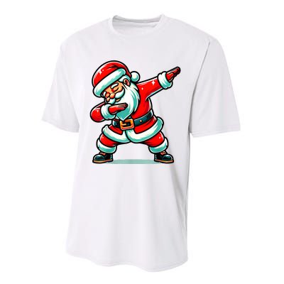 Christmas Santa Dabbing Santa Xmas Funny Performance Sprint T-Shirt