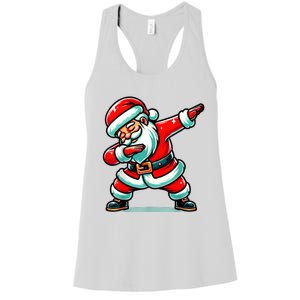 Christmas Santa Dabbing Santa Xmas Funny Women's Racerback Tank