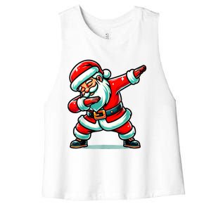 Christmas Santa Dabbing Santa Xmas Funny Women's Racerback Cropped Tank