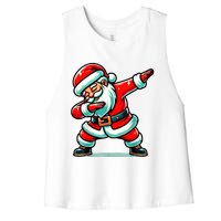 Christmas Santa Dabbing Santa Xmas Funny Women's Racerback Cropped Tank