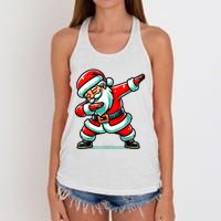 Christmas Santa Dabbing Santa Xmas Funny Women's Knotted Racerback Tank