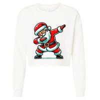 Christmas Santa Dabbing Santa Xmas Funny Cropped Pullover Crew