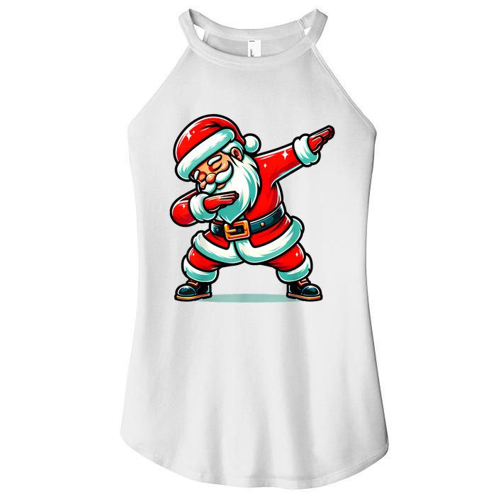 Christmas Santa Dabbing Santa Xmas Funny Women's Perfect Tri Rocker Tank