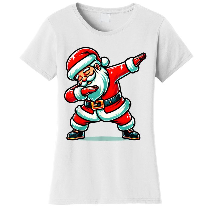 Christmas Santa Dabbing Santa Xmas Funny Women's T-Shirt