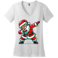 Christmas Santa Dabbing Santa Xmas Funny Women's V-Neck T-Shirt