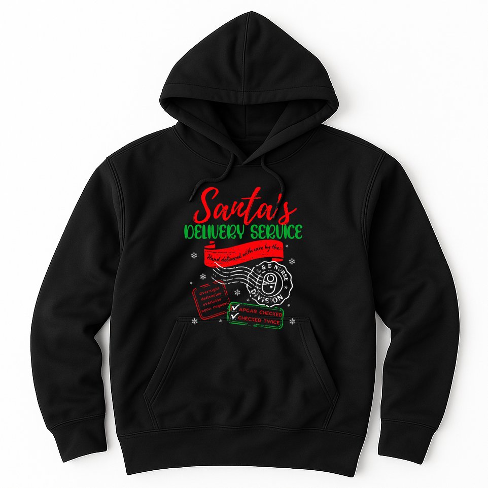 Christmas Santa's Delivery Service L&D Labor Delivery Nurse Hoodie
