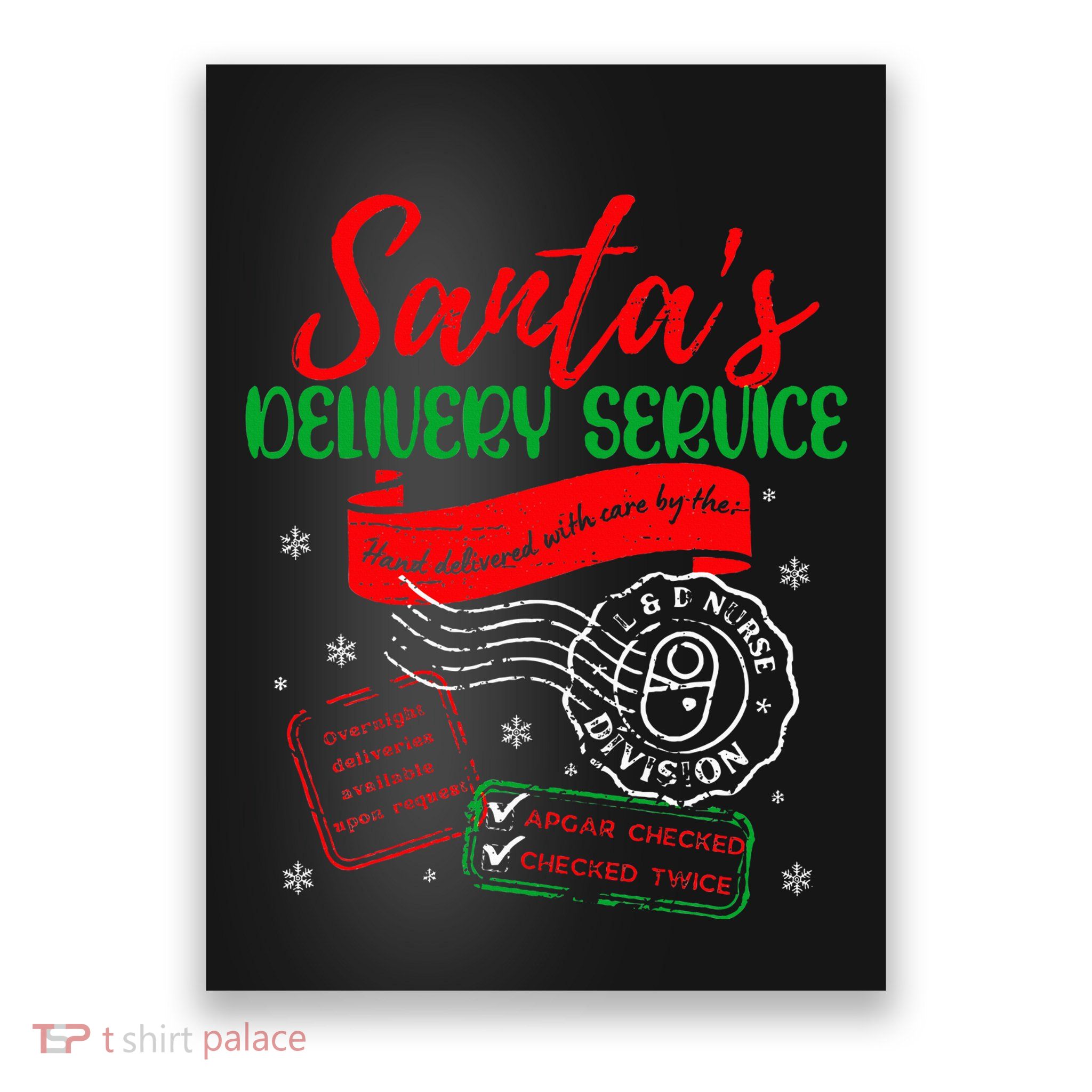 Christmas Santa's Delivery Service L&D Labor Delivery Nurse Poster
