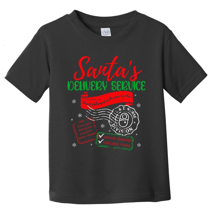 Christmas Santa's Delivery Service L&D Labor Delivery Nurse Toddler T-Shirt