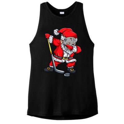 Christmas Santa Dabbing Hockey Player Dab Xmas Gift Ladies PosiCharge Tri-Blend Wicking Tank