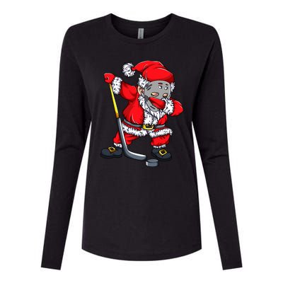 Christmas Santa Dabbing Hockey Player Dab Xmas Gift Womens Cotton Relaxed Long Sleeve T-Shirt