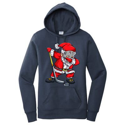 Christmas Santa Dabbing Hockey Player Dab Xmas Gift Women's Pullover Hoodie