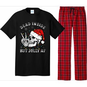 Christmas Skeleton Dead Inside But Jolly Af Christmas Pajama Set