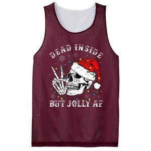 Christmas Skeleton Dead Inside But Jolly Af Christmas Mesh Reversible Basketball Jersey Tank