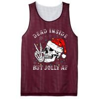 Christmas Skeleton Dead Inside But Jolly Af Christmas Mesh Reversible Basketball Jersey Tank