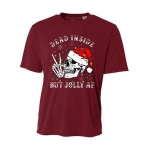 Christmas Skeleton Dead Inside But Jolly Af Christmas Performance Sprint T-Shirt