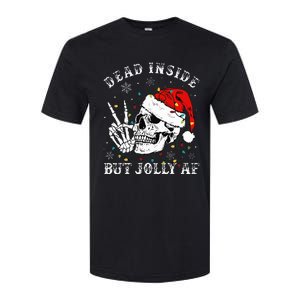 Christmas Skeleton Dead Inside But Jolly Af Christmas Softstyle CVC T-Shirt