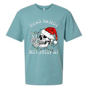 Christmas Skeleton Dead Inside But Jolly Af Christmas Sueded Cloud Jersey T-Shirt