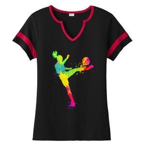 Cool Soccer Design Soccer Player Sport Lover Ladies Halftime Notch Neck Tee