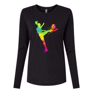 Cool Soccer Design Soccer Player Sport Lover Womens Cotton Relaxed Long Sleeve T-Shirt