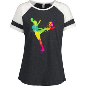 Cool Soccer Design Soccer Player Sport Lover Enza Ladies Jersey Colorblock Tee