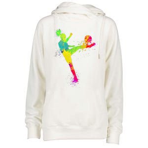 Cool Soccer Design Soccer Player Sport Lover Womens Funnel Neck Pullover Hood