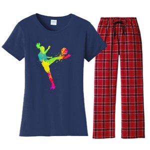 Cool Soccer Design Soccer Player Sport Lover Women's Flannel Pajama Set