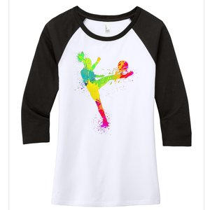 Cool Soccer Design Soccer Player Sport Lover Women's Tri-Blend 3/4-Sleeve Raglan Shirt