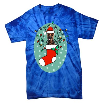 Christmas Stocking Dog Ger Shepherd Meaningful Gift Tie-Dye T-Shirt