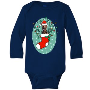 Christmas Stocking Dog Ger Shepherd Meaningful Gift Baby Long Sleeve Bodysuit