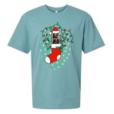 Christmas Stocking Dog Ger Shepherd Meaningful Gift Sueded Cloud Jersey T-Shirt