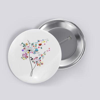 Cute Sewing Dandelion Flowers Quilting Quilter Sewer Button