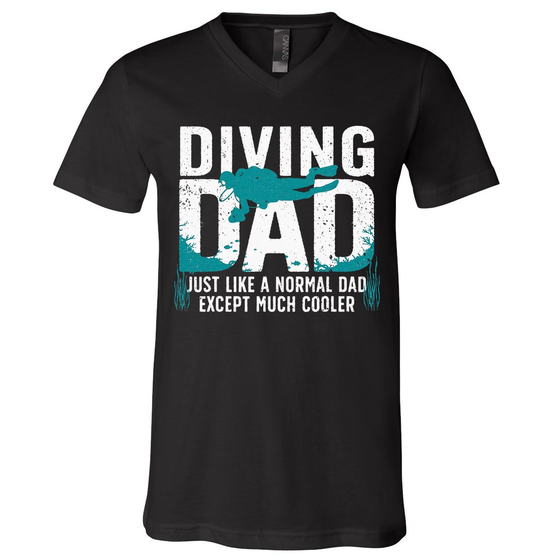 Cool Scuba Diving For Dad Men Ocean Scuba Diver Instructor V-Neck T-Shirt