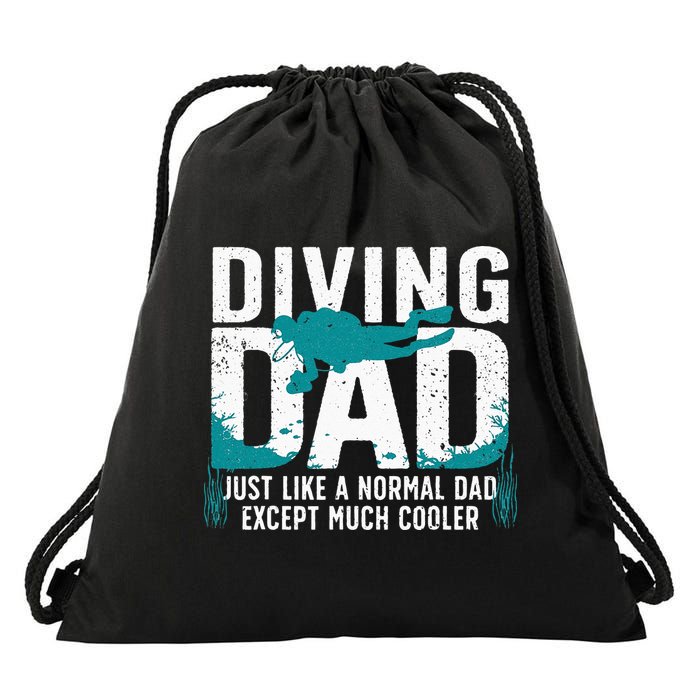 Cool Scuba Diving For Dad Men Ocean Scuba Diver Instructor Drawstring Bag