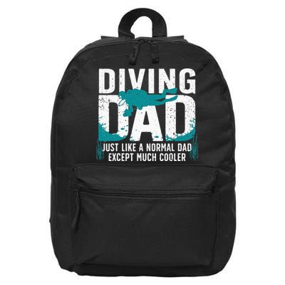 Cool Scuba Diving For Dad Men Ocean Scuba Diver Instructor 16 in Basic Backpack