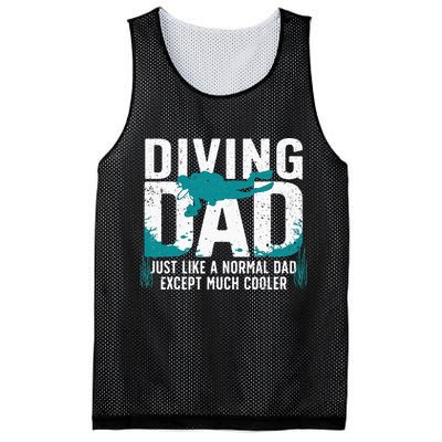 Cool Scuba Diving For Dad Men Ocean Scuba Diver Instructor Mesh Reversible Basketball Jersey Tank