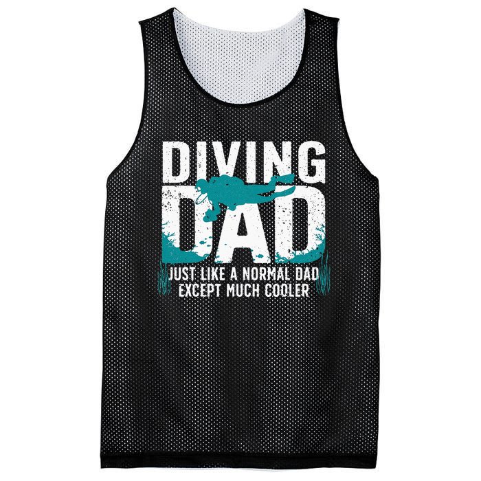 Cool Scuba Diving For Dad Men Ocean Scuba Diver Instructor Mesh Reversible Basketball Jersey Tank