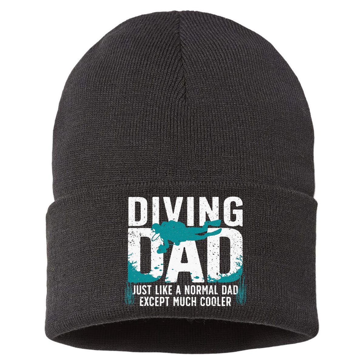 Cool Scuba Diving For Dad Men Ocean Scuba Diver Instructor Sustainable Knit Beanie