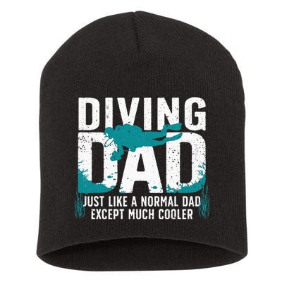 Cool Scuba Diving For Dad Men Ocean Scuba Diver Instructor Short Acrylic Beanie