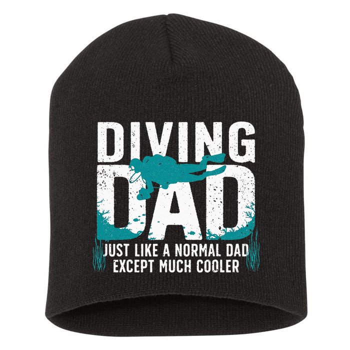 Cool Scuba Diving For Dad Men Ocean Scuba Diver Instructor Short Acrylic Beanie