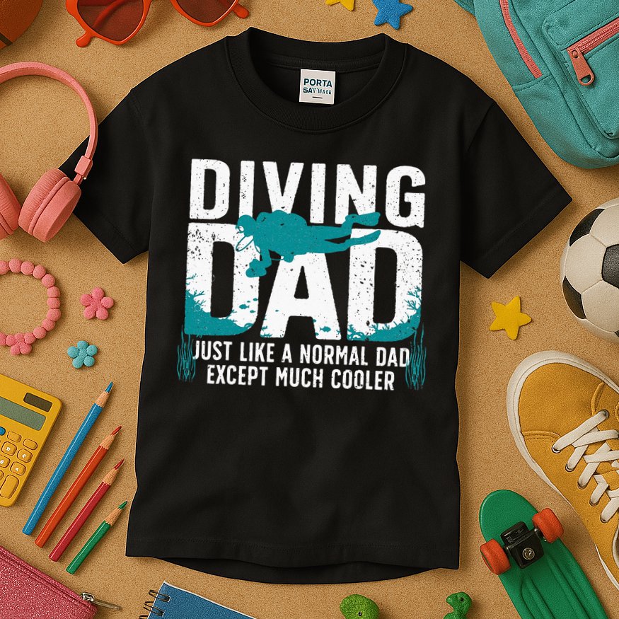 Cool Scuba Diving For Dad Men Ocean Scuba Diver Instructor Kids T-Shirt