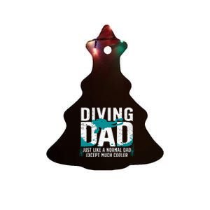 Cool Scuba Diving For Dad Men Ocean Scuba Diver Instructor Ceramic Tree Ornament