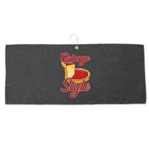 Chicago Style Deep Dish Pizza Large Microfiber Waffle Golf Towel