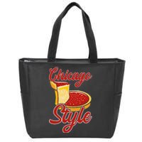 Chicago Style Deep Dish Pizza Zip Tote Bag