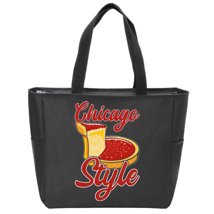 Chicago Style Deep Dish Pizza Zip Tote Bag