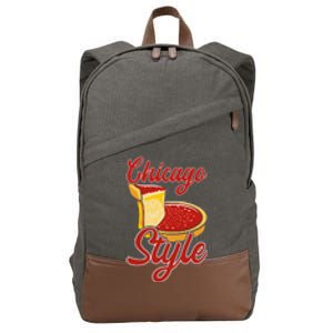 Chicago Style Deep Dish Pizza Cotton Canvas Backpack