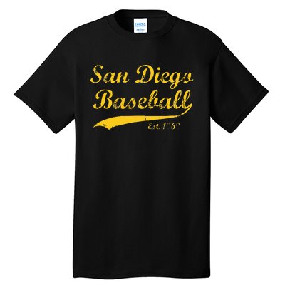 Classic San Diego California Baseball Fan Retro Vintage Tall T-Shirt