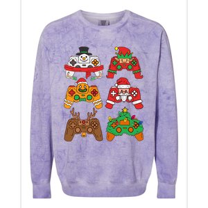 Christmas Santa deer gaming controllers Colorblast Crewneck Sweatshirt